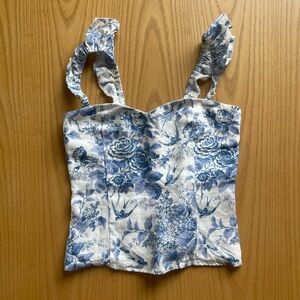 Reformation Floral Bustier Tank Top
